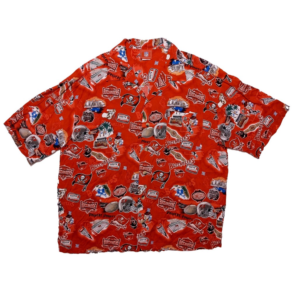 VF IMAGEWEAR NFL Tampa‎ Bay Buccaneers Bucs Hawaiian All Over Shirt Red XL